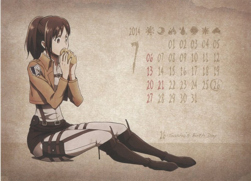 Calendar Shingeki no Kyojin 2014-2015